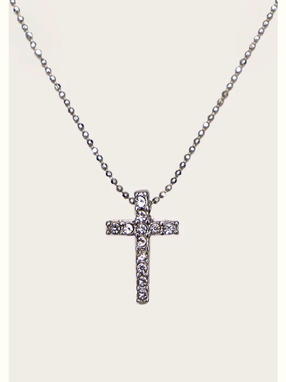 PrettyLittleThing Silver Tone Cross Pendant Necklace NWT